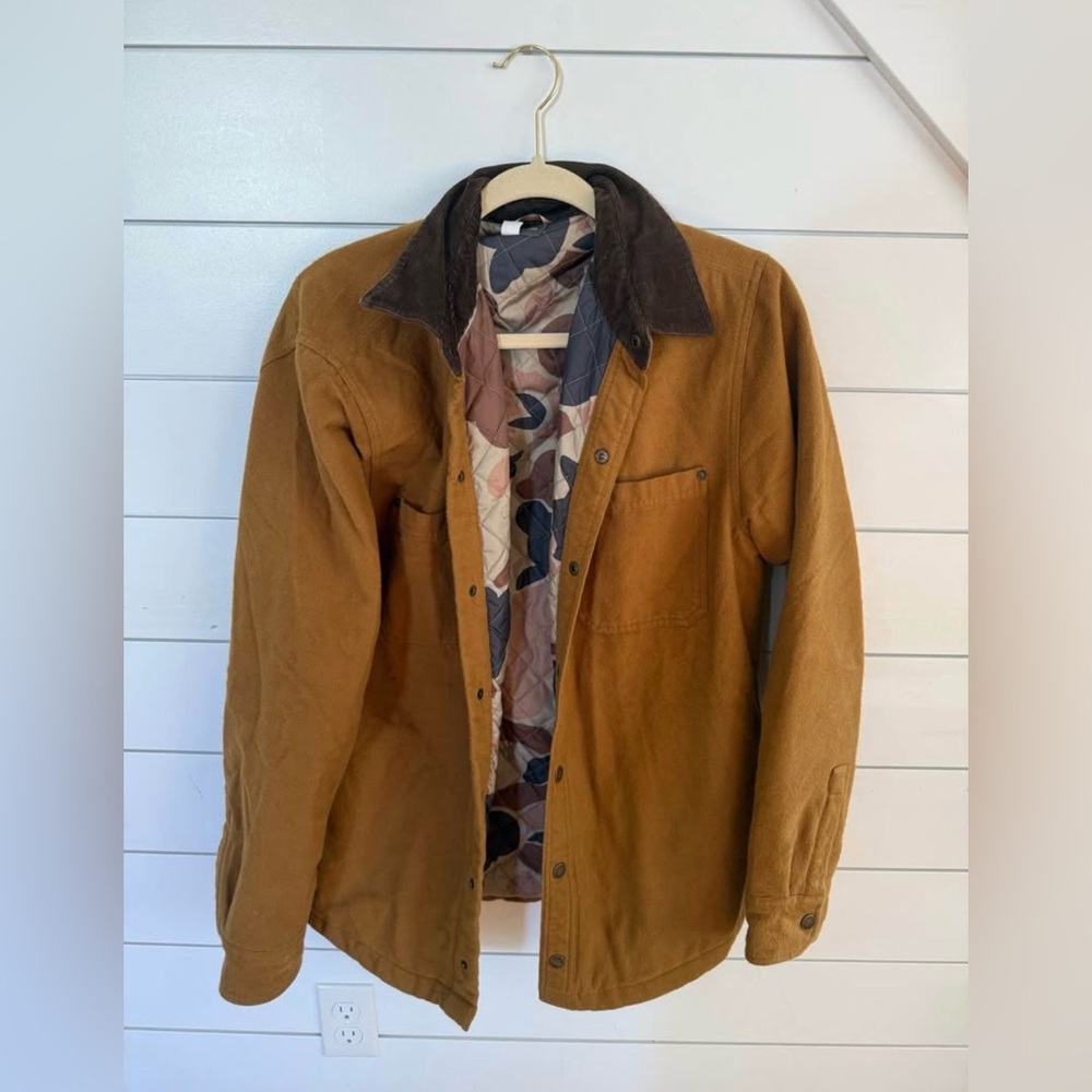 L.L. Bean Tan Jacket with Dark Brown Collar